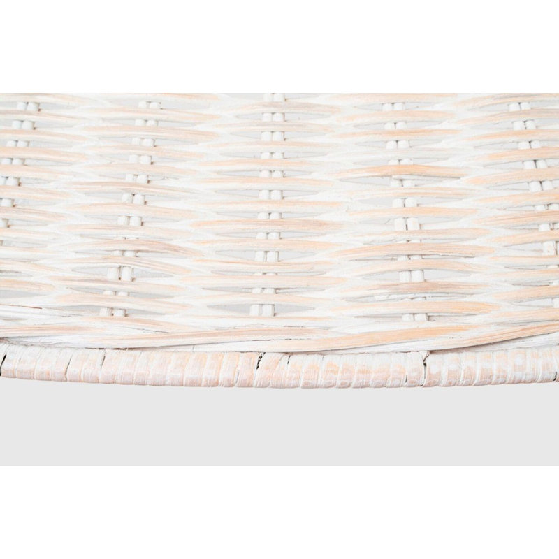 Corinne 3 - Light Pendant, White Wicker, Soft Brass