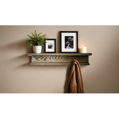 Rayne 3 Piece Oak Shelves With Hooks