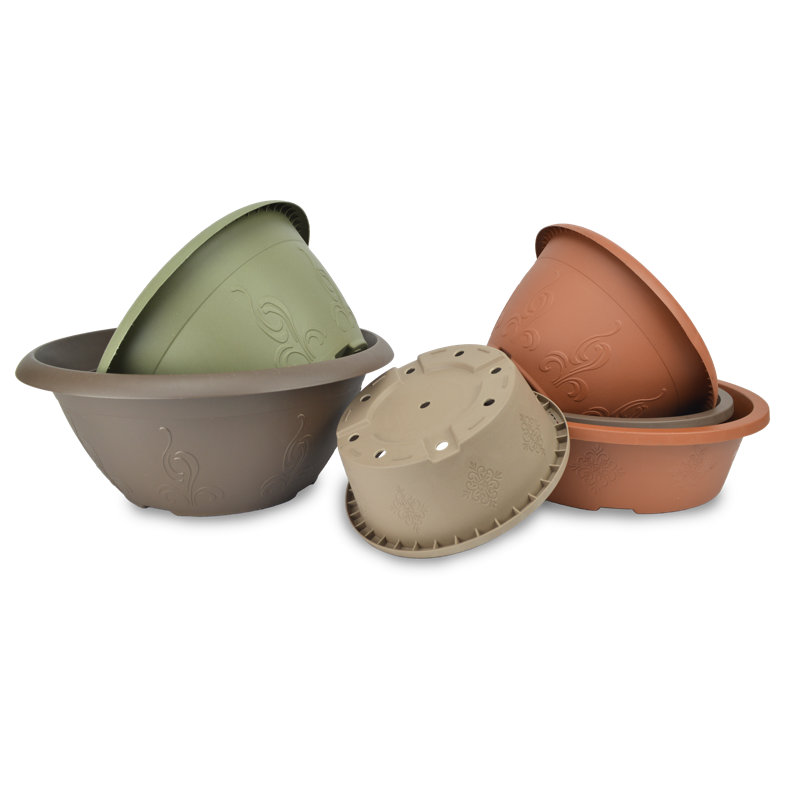 Ensemble de pots de fleurs en plastique 6 pièces Gwladus