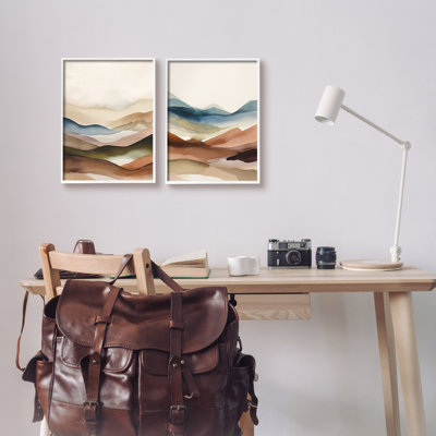 «Abstract Desert Dunes», impression sur bois 2 pièces