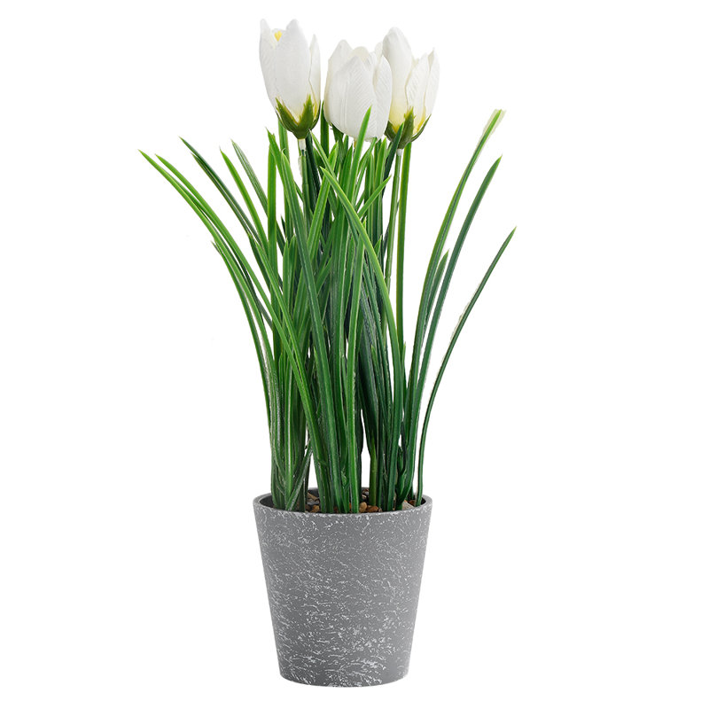 Artificial Flower Potted Plant, White