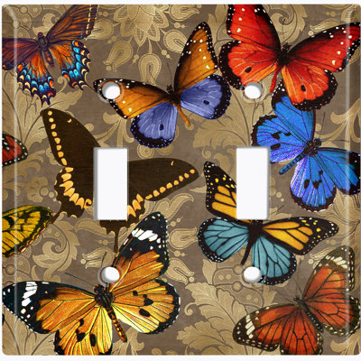 Patterned 2 - Gang Toggle Light Switch Standard Wall Plate