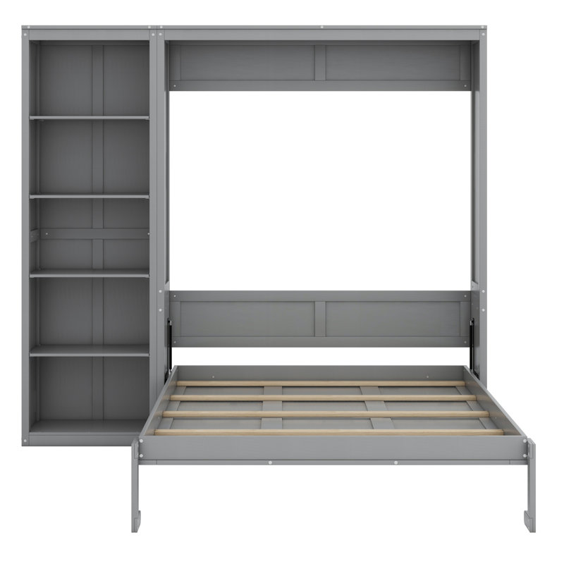 Lit escamotable mural avec tablettes Murphy, Gris