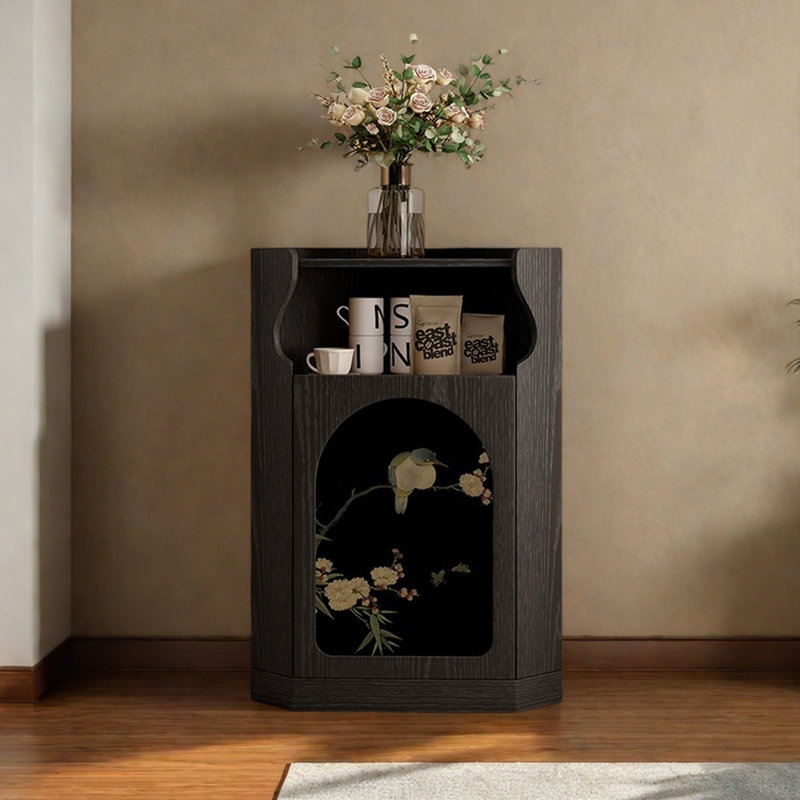 Multi-functional art corner cabinet in living room