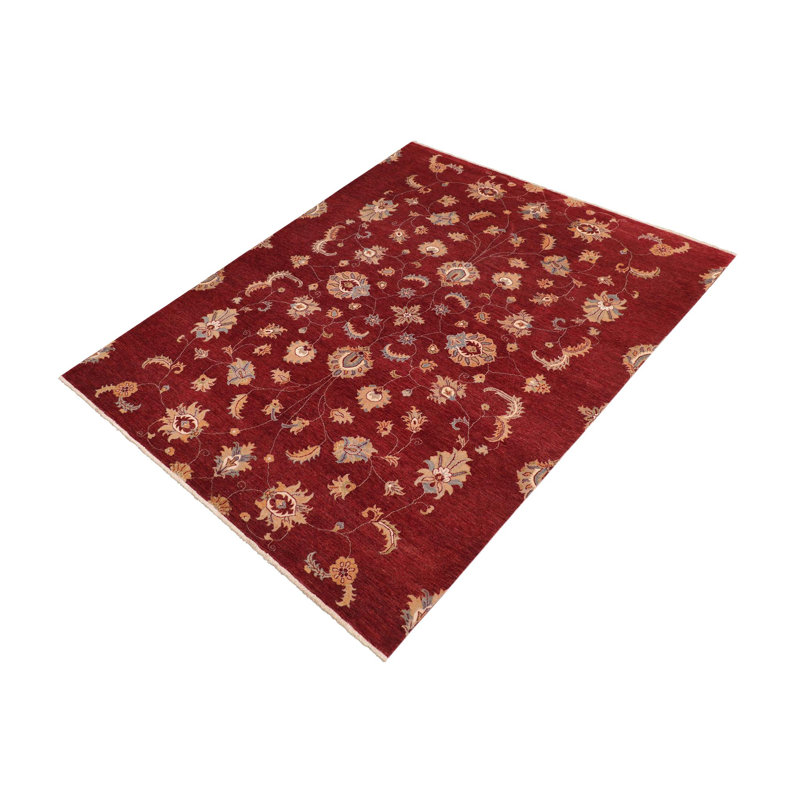 Dorn Oriental Handmade Hand-Knotted Rectangle 8' x 9'10" Wool in Red