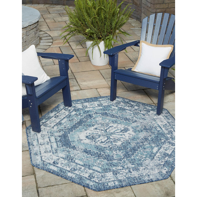 Susan Oriental Indoor / Outdoor Rug, Octagon 5'3" x 5'3"
