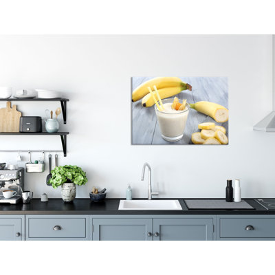 Tempting Banana Milkshake 1 Piece Wall Art on Glass
