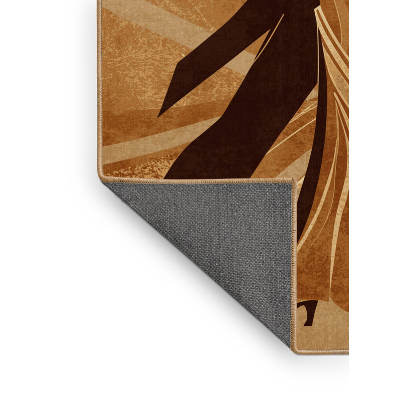 Tapis brun moelleux et moelleux doux et luxueux Glenmore Tango - reliure brun clair, 5 x 8