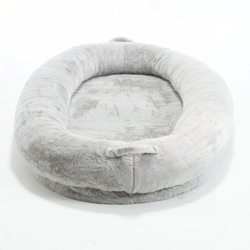 Memory Foam Dog Bed, Light Gray, 9.8" H x 73.6" W x 49.2" D