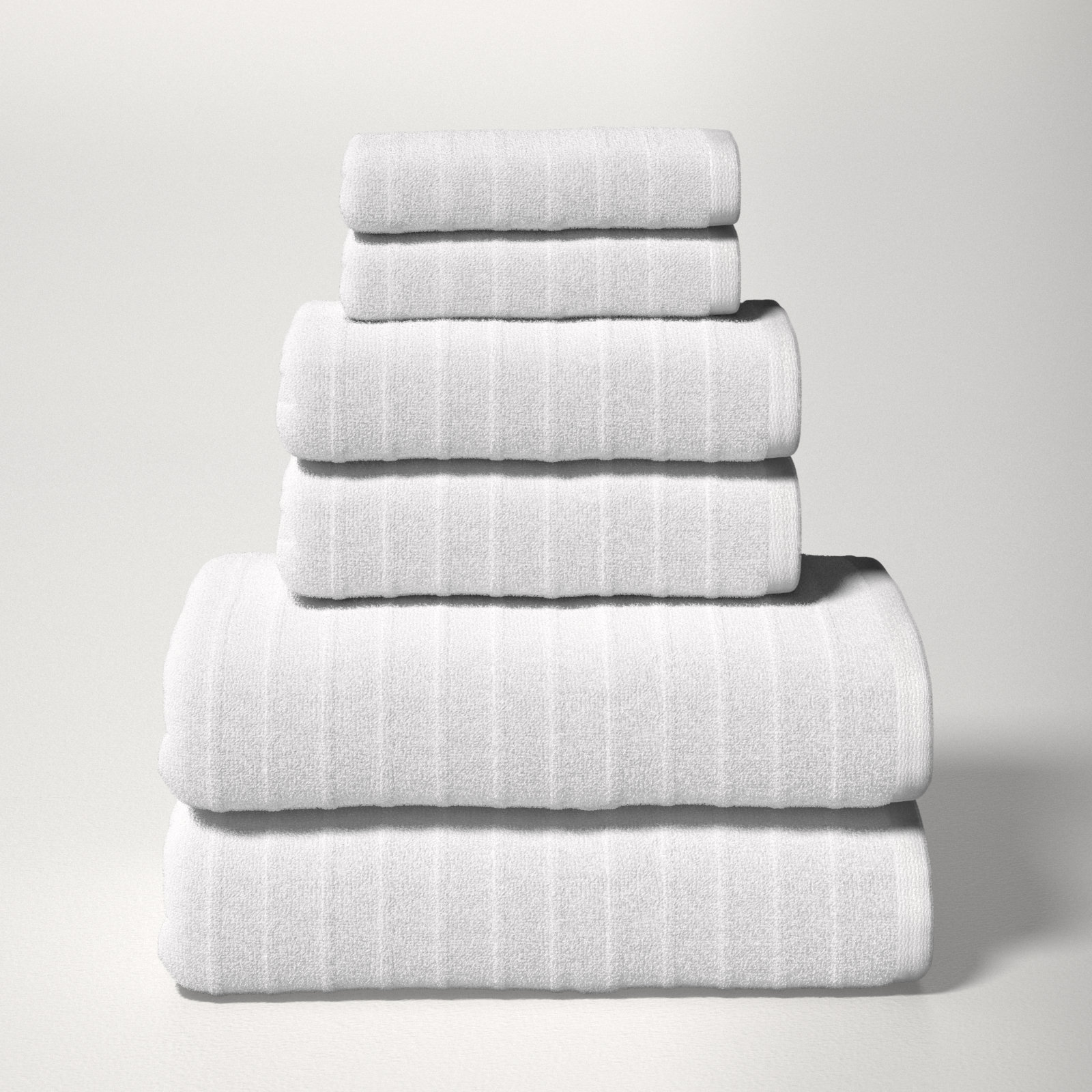 Iva 6-Piece Cotton Towel Set, White