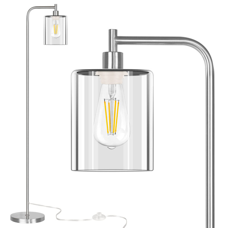 Jale Black Traditional Floor Lamp, Silver