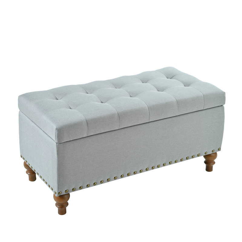  Banc de rangement avec repose-pieds, Gris