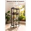 Chariot utilitaire, chariot de rangement pliable, facile à installer, grand espace de rangement pour le bureau, la cuisine, la maison, brun et noir