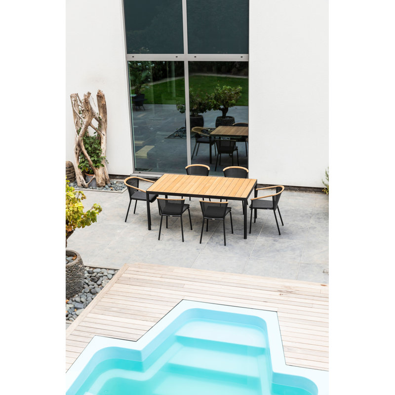 Riad Outdoor Dining Table, 29.5" H x 39.38" W x 39.38" D, Anthracite