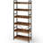 Narrow  Corner 6 Tier Bookshelf, Wooden Display Shelf-504821146