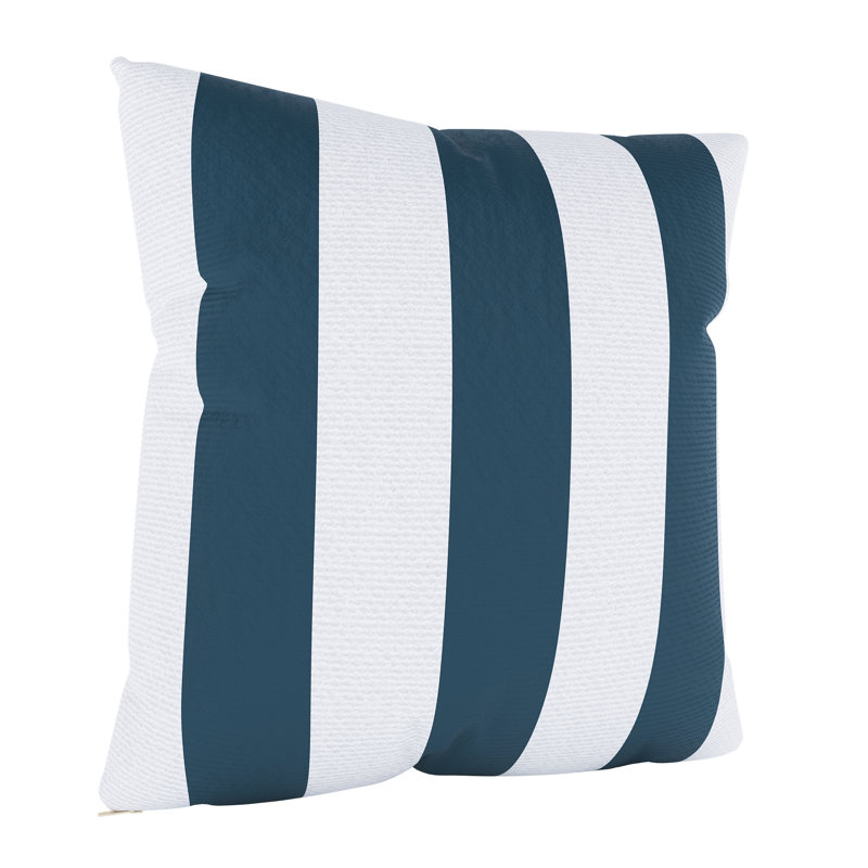 Coussin décoratif intérieur / extérieur Amala Sunbrella®, Refuge indigo rayé Sunbrella®