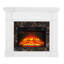 Manteau de cheminée électrique blanc - l 45,6 po x P 11,8 po x H 40 po. Compact, peu encombrant, flammes télécommandées, accessoire moderne - télécommande, flamme réglable, look fabuleux