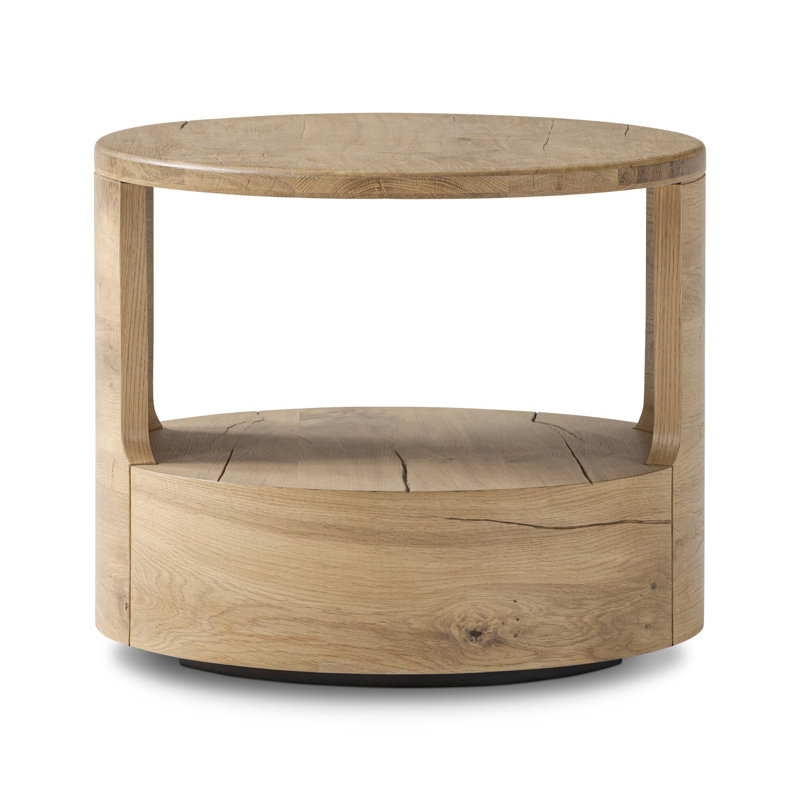 Matheus Solid Wood End Table, Natural