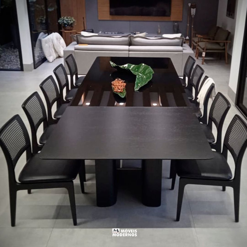 Livorno 102.5" Rectangular Dining Table with glass