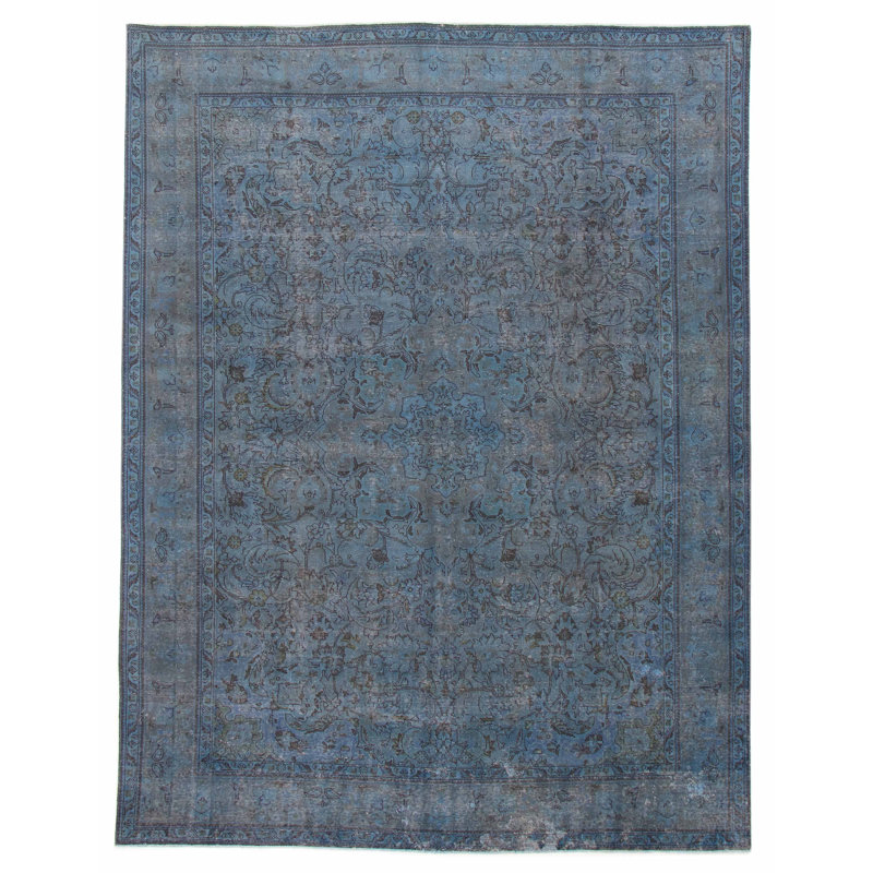 Tapis bleu denim clair 9 pi 8 po x 12 pi 5 po One-of-a-Kind
