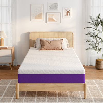 Matelas en mousse viscoélastique imprégnée de gel, matelas simple avec housse amovible et lavable