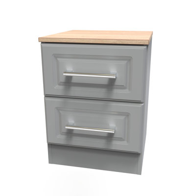 Fully Assembled Hales 2 Drawer Bedside Table