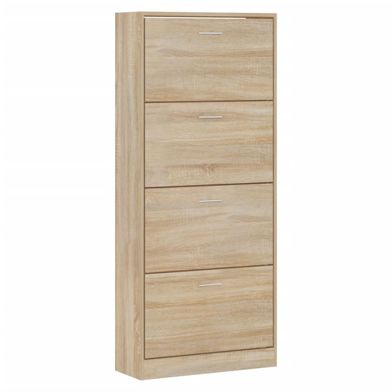 12 Pair Flip Down Shoe Storage, Sonoma Oak