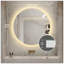 Miroir de salle de bain rond à DEL avec éclairage réglable, antibuée et fonction de gradation pour le maquillage dans les chambres et les salles de bain