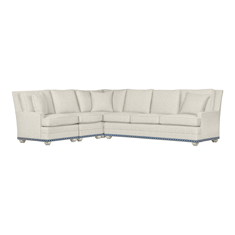 American Bungalow 4-Piece Riverside L-Sectional, Wrenn, Nomad Snow Crypton® Chenille, No