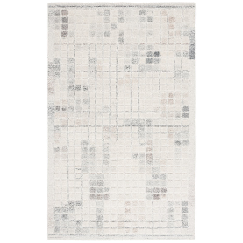 Ebony 375 Area Rug In Ivory / Grey, Rectangle 3' x 5'