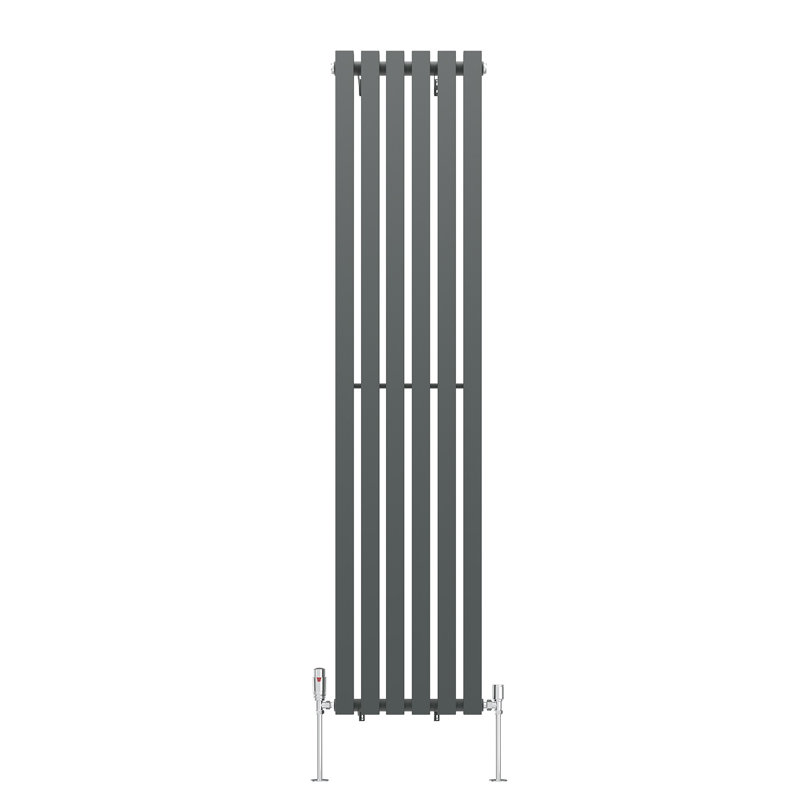 Genris Vertical D-Shape Radiator, 180cm H x 41cm W, 1, Anthracite