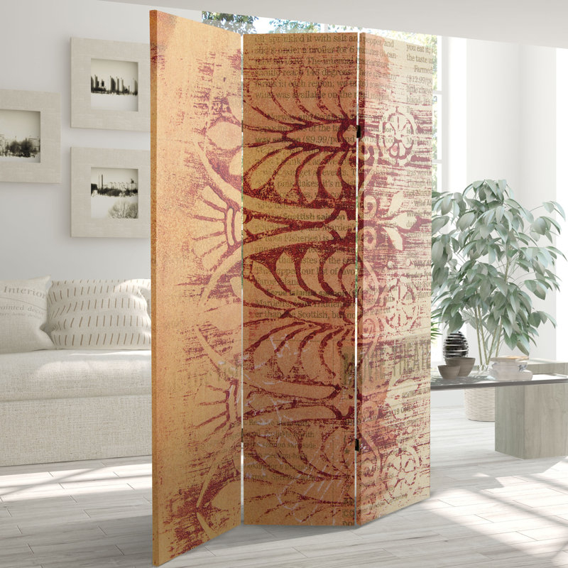 47.25'' 3 - Panel Folding Room Divider, Embers