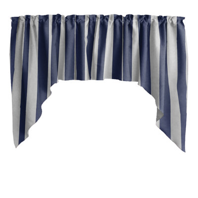 Cotton Blend Striped Swag Window Valance