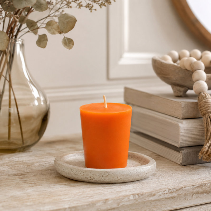 Bougie votive sans parfum Votive, Orange, Ensemble de 12