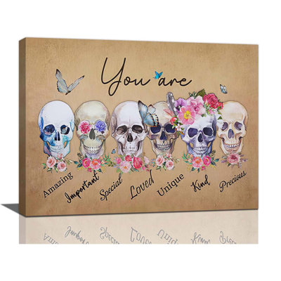 Skull Skeleton Gothic Goth Wall Art Descor 30x40cm