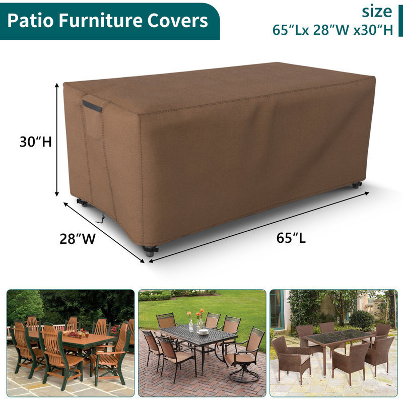 Housse pour ensemble repas d'extérieur Cesarino, H 30 po x l 65 po x P 28 po