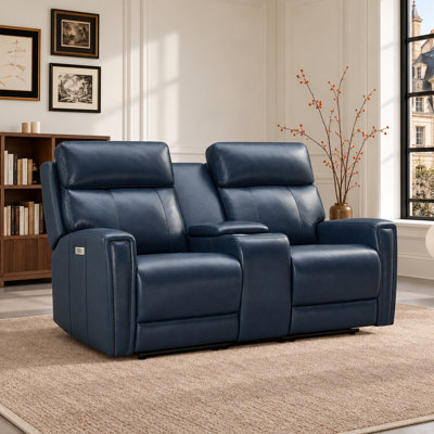 Causeuse inclinable en cuir véritable Ruddie