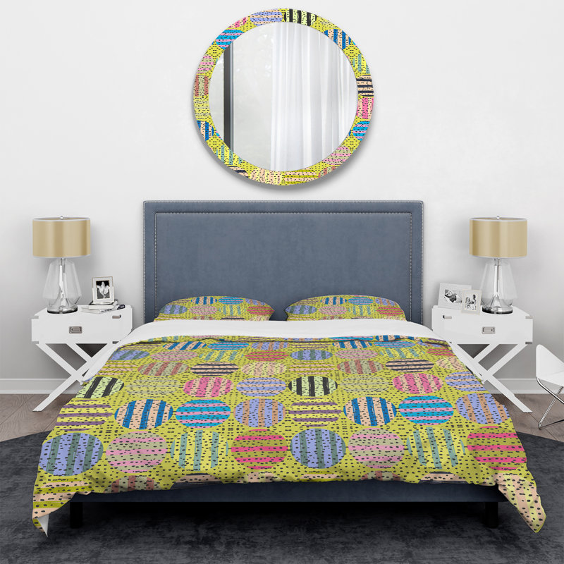 Multicolor Striped Pattern - Abstract Duvet Cover Set - Microfiber Polyester