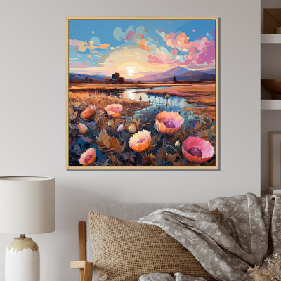 " Thistle Flower Field Sunset "