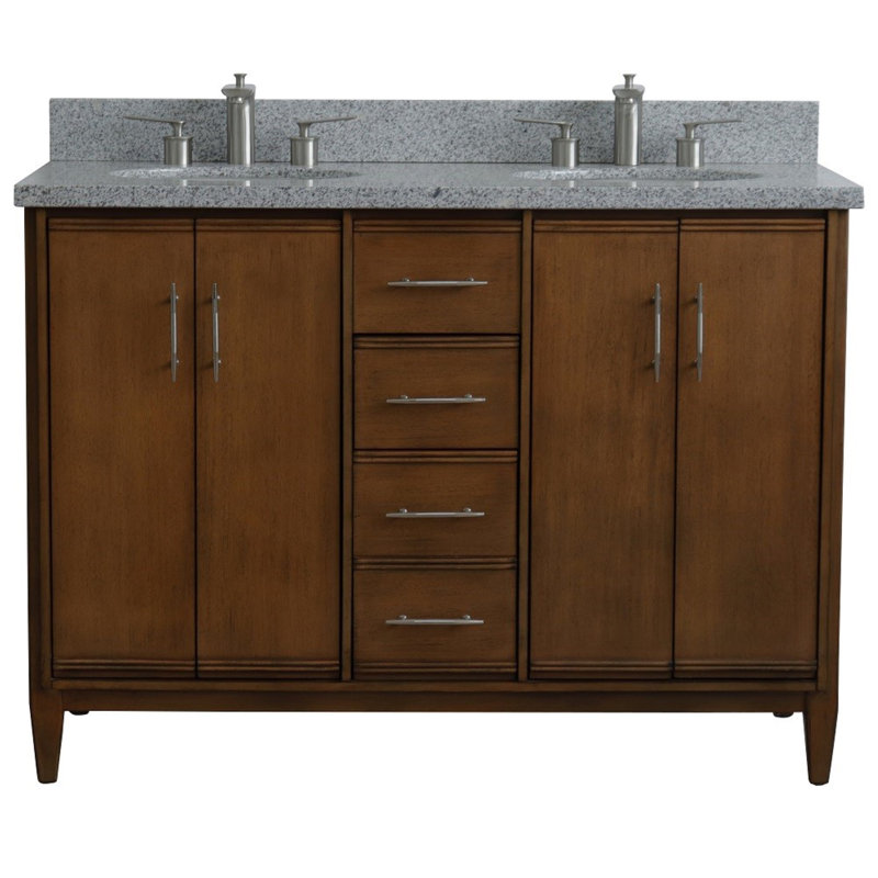 Ensemble de meuble-lavabo double 49 po Haydel, gris