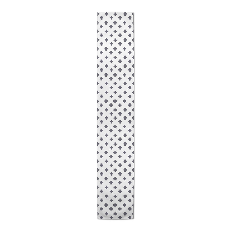 Geometric Table Runner, 90" x 16", Dark Gray