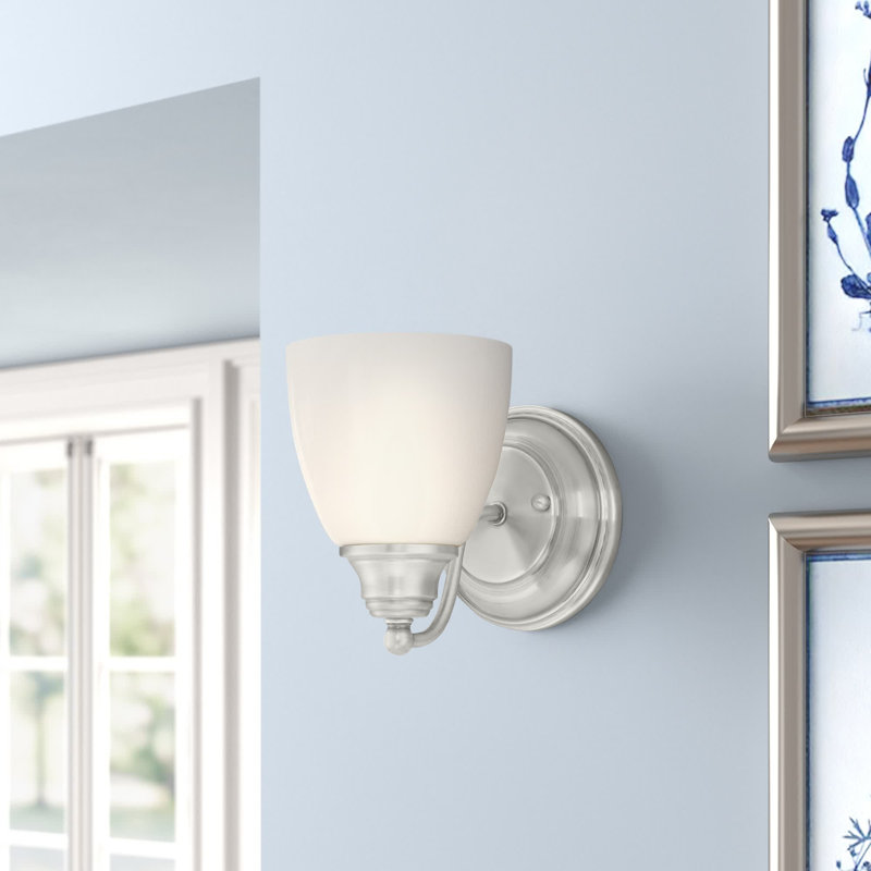 Mayday Armed Sconce, Brushed Nickel