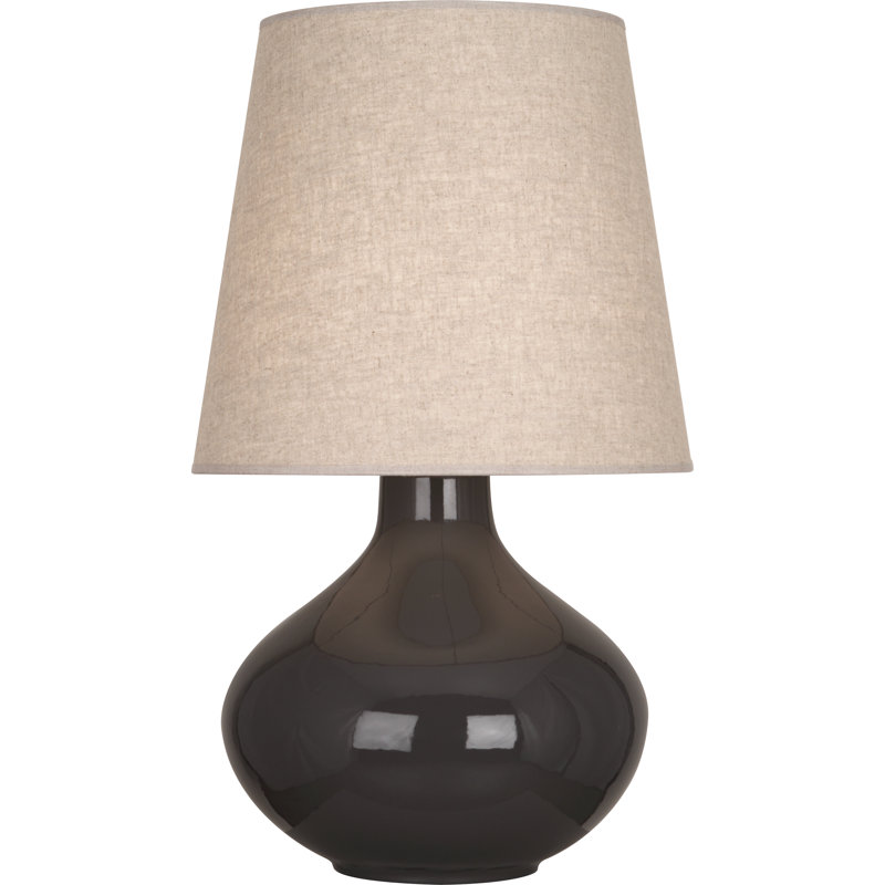 June Table Lamp, Buff Linen, Bone