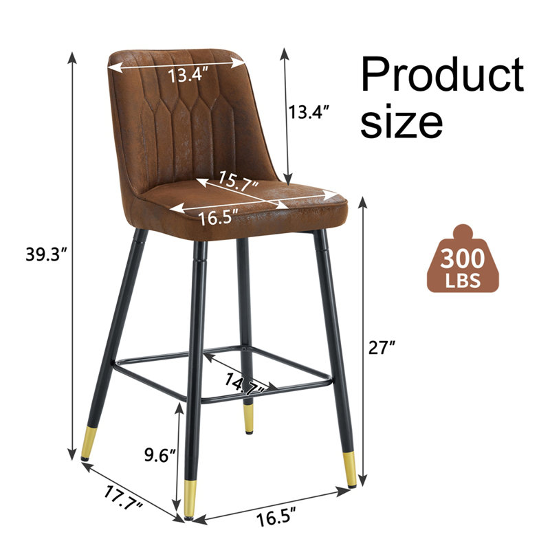 Tabouret de bar en suède