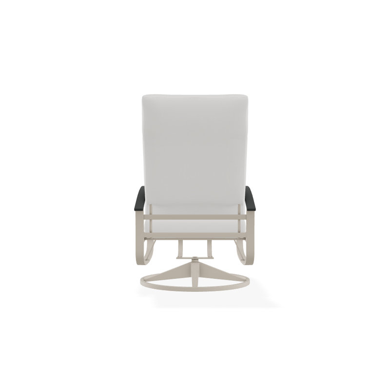 Chaise berçante pivotante réglable avec coussins Askar, Salée, Graphite classique P30, Blanc brillant