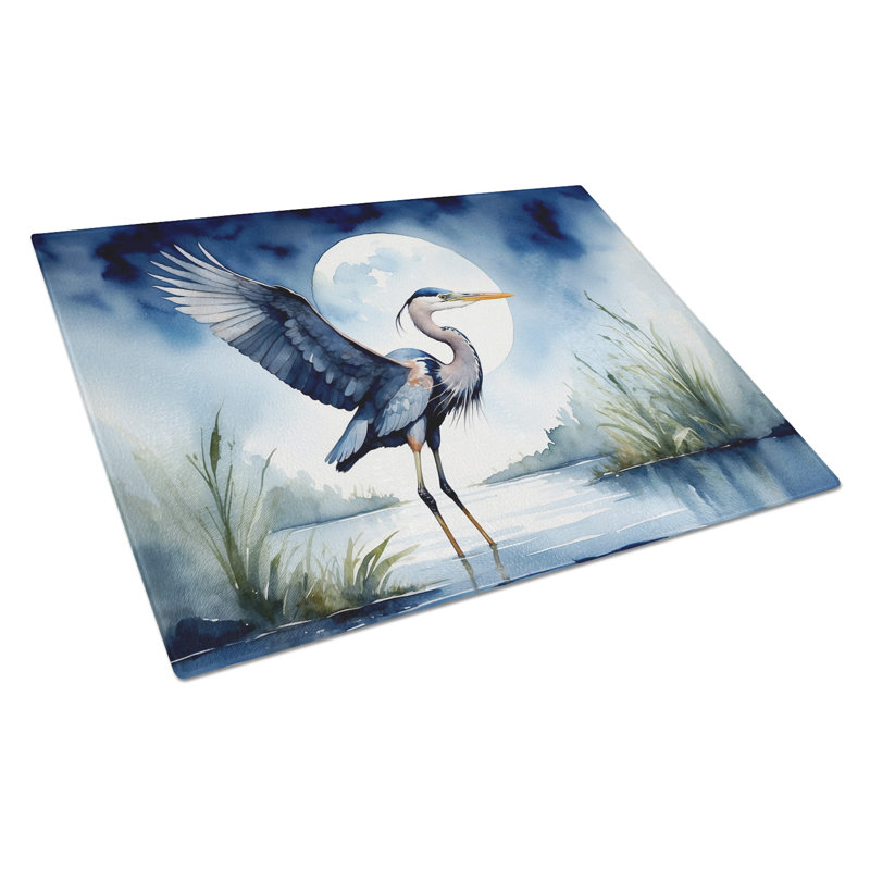Planche à découper en verre Blue Heron