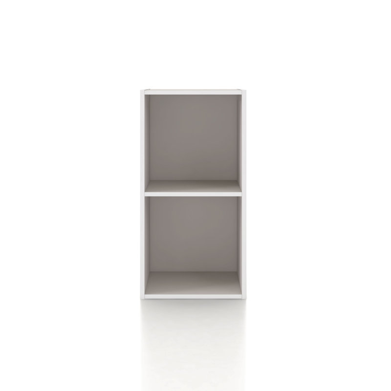 Bibliothèque de rangement empilable, 2 cubes, Grège