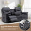 Canapé inclinable manuel en cuir synthétique 78 po avec console et table rabattable
