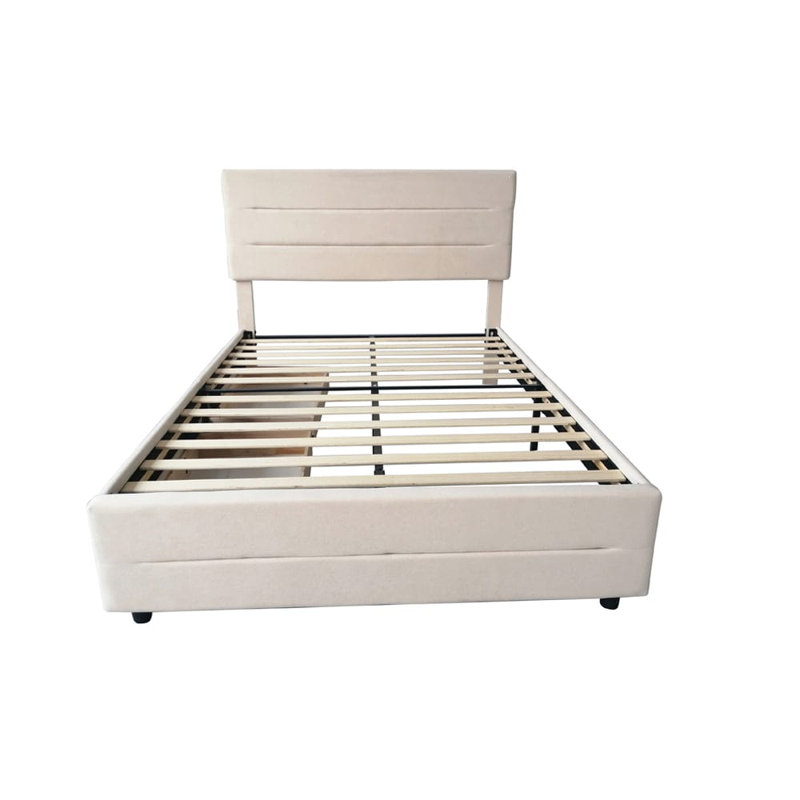 Upholstered Storage Bed, Cream, Double (4'6)