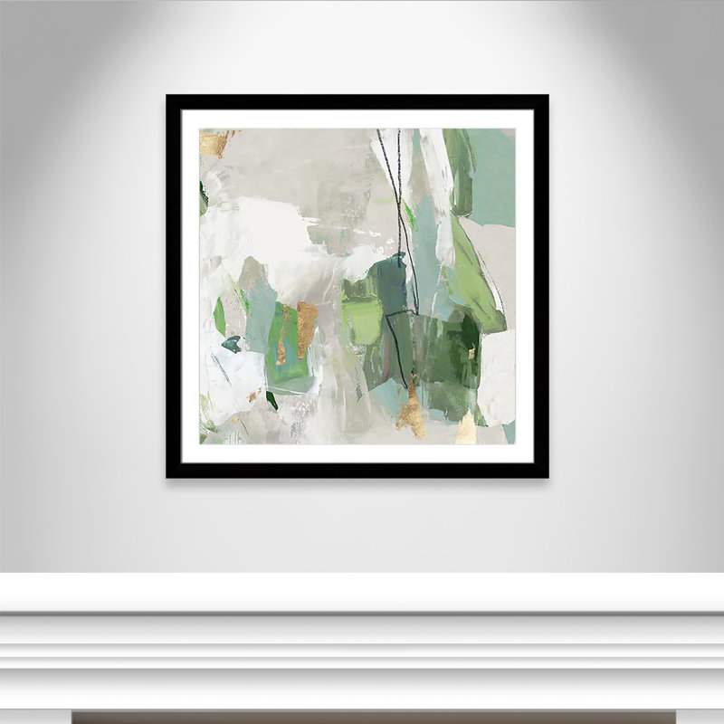 «Enchanted Emerald II» par Tom Reeves, Cadre cube noir, H 37,5 po x l 37,5 po x P 2 po